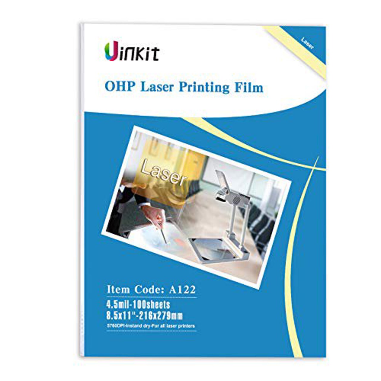 Transparency Film 8.5x11 | 100 Sheets for Laser Printers | High-Quality OHP Film for Presentations and Projects